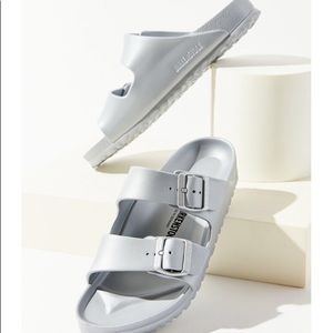 Brand new never worn silver Birkenstock’s